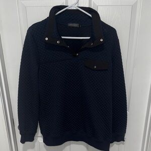 Navy Blue Quilted Sweatshirt
